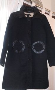 Marc Jacobs Fabulous Seasonal Chic Black Ribbed Overcoat Sz:S